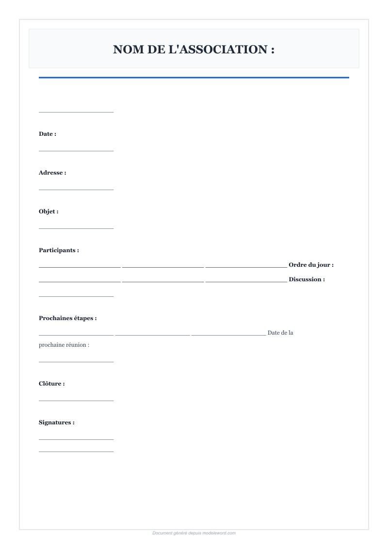 Modèle Statut Association À But Non Lucratif Word - Télécharger 2025