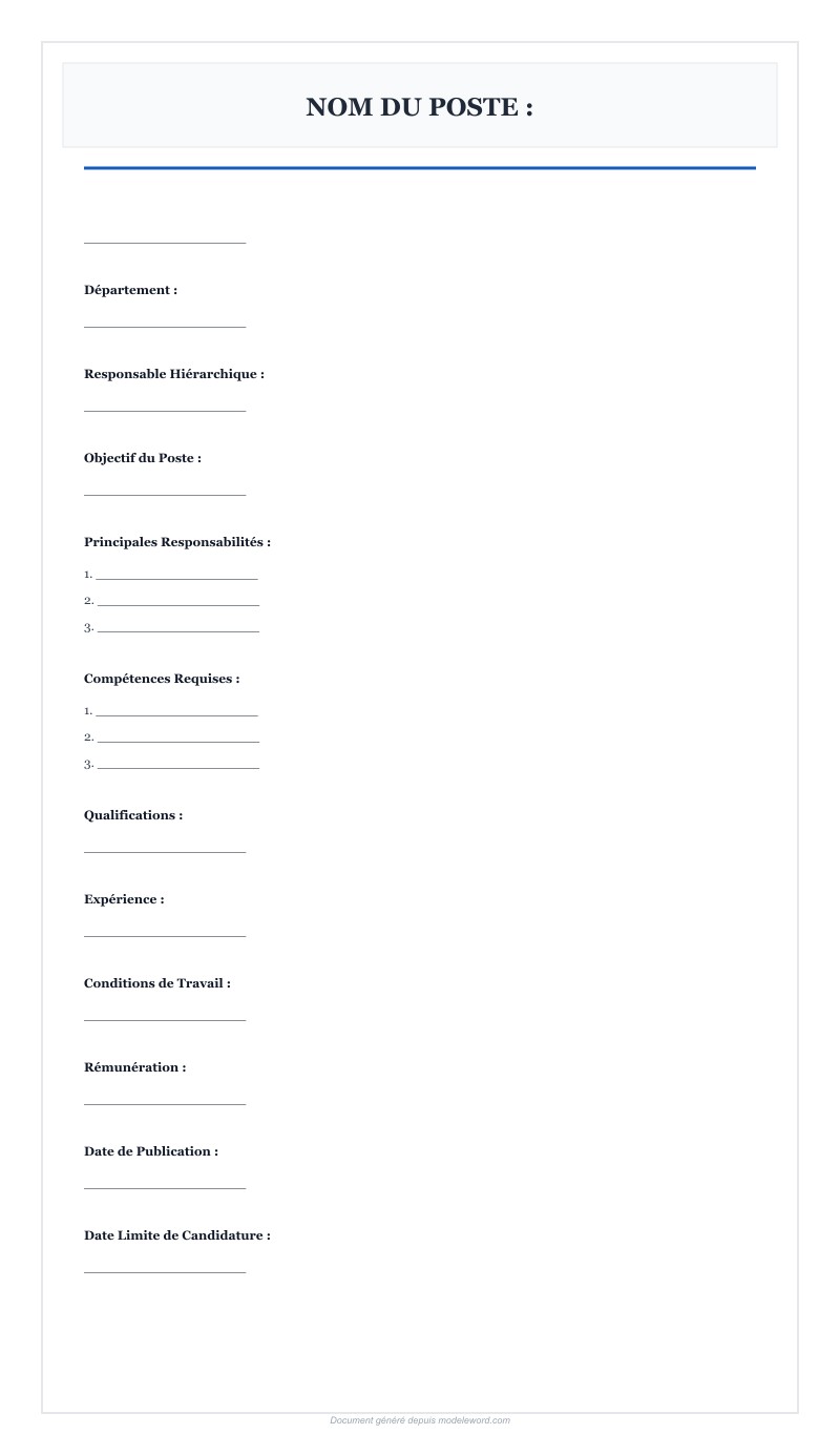 Modèle Fiche Métier Word - Télécharger 2025